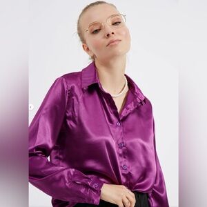 Purple Satin Blouse